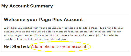 Add Page Plus Mobile Phone to your profile